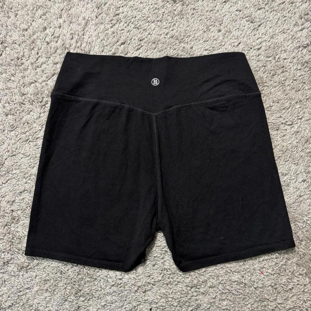 SAGE Collective Spandex Bike Shorts Hot Yoga Black Stretchy High Rise Womens XL - Picture 7 of 8